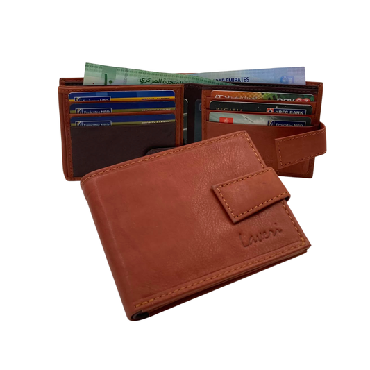 Antq, Smooth Leather Wallet Inside Leather Lining # 1426L