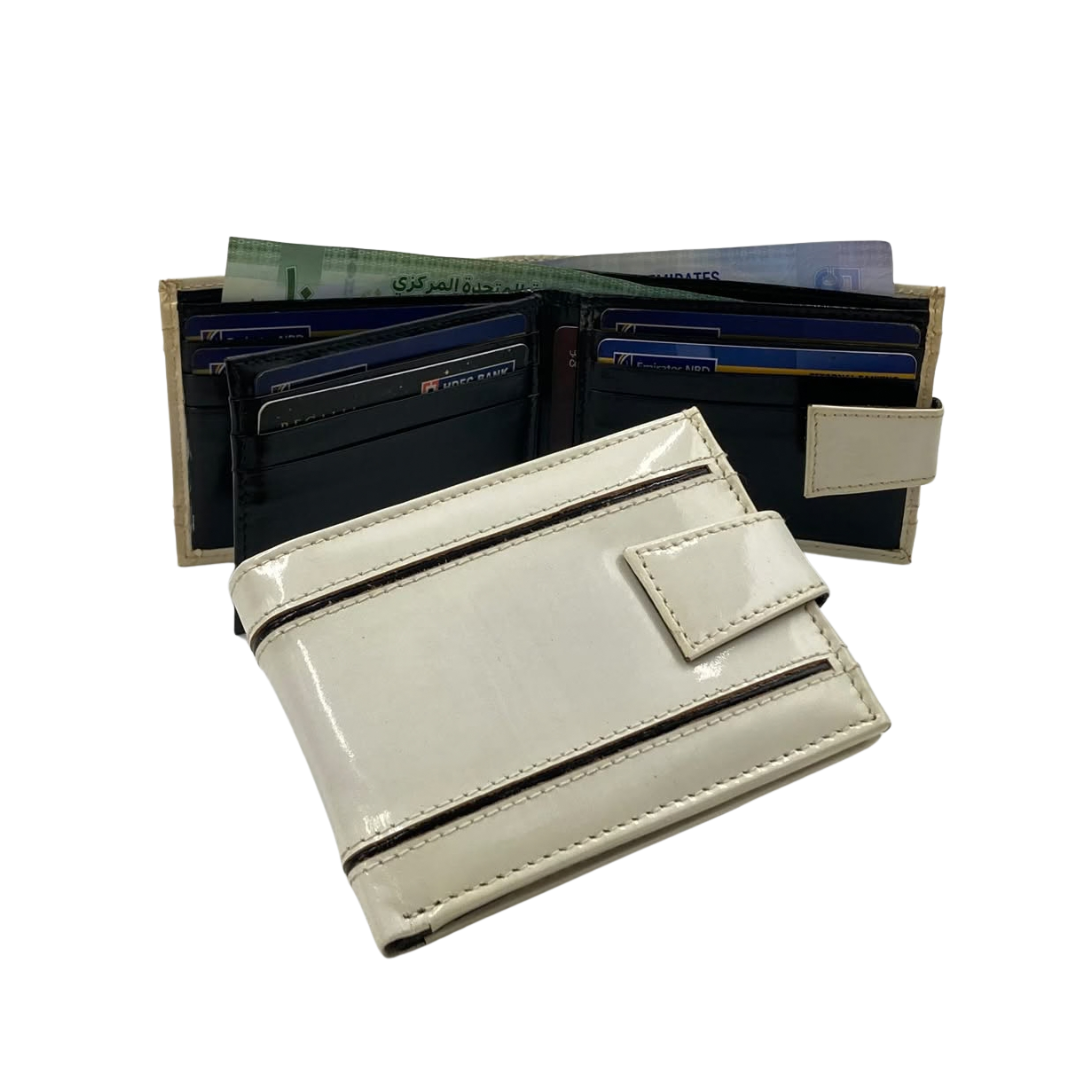 Classic Men's Waterproof Bifold Leather Wallet with Flip ID Window #1728L (D.L.)