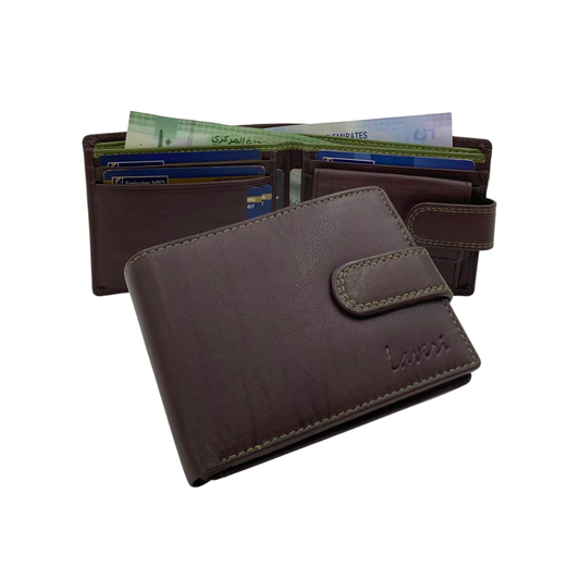 Antq, Smooth Leather Wallet Inside Leather Lining # 1250CL
