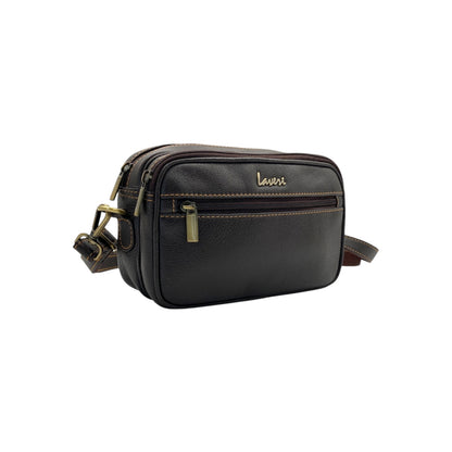 Hand Pouch, Wash Bag, Toiletry, Genuine Leather # 2295H