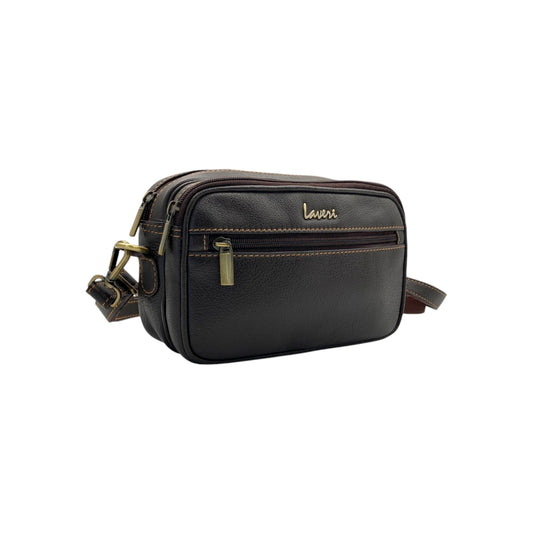 Hand Pouch, Wash Bag, Toiletry, Genuine Leather # 2295H