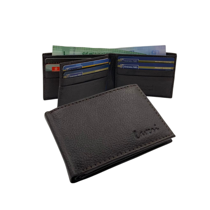 Mens Genuine Leather Mens wallet Leather Lined Bi fold Wallet For Men # 1020