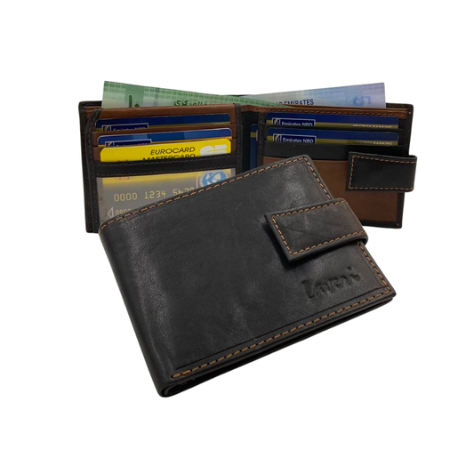 Mens Genuine Leather Mens wallet Leather Lined Bi fold Wallet For Men # 1981L