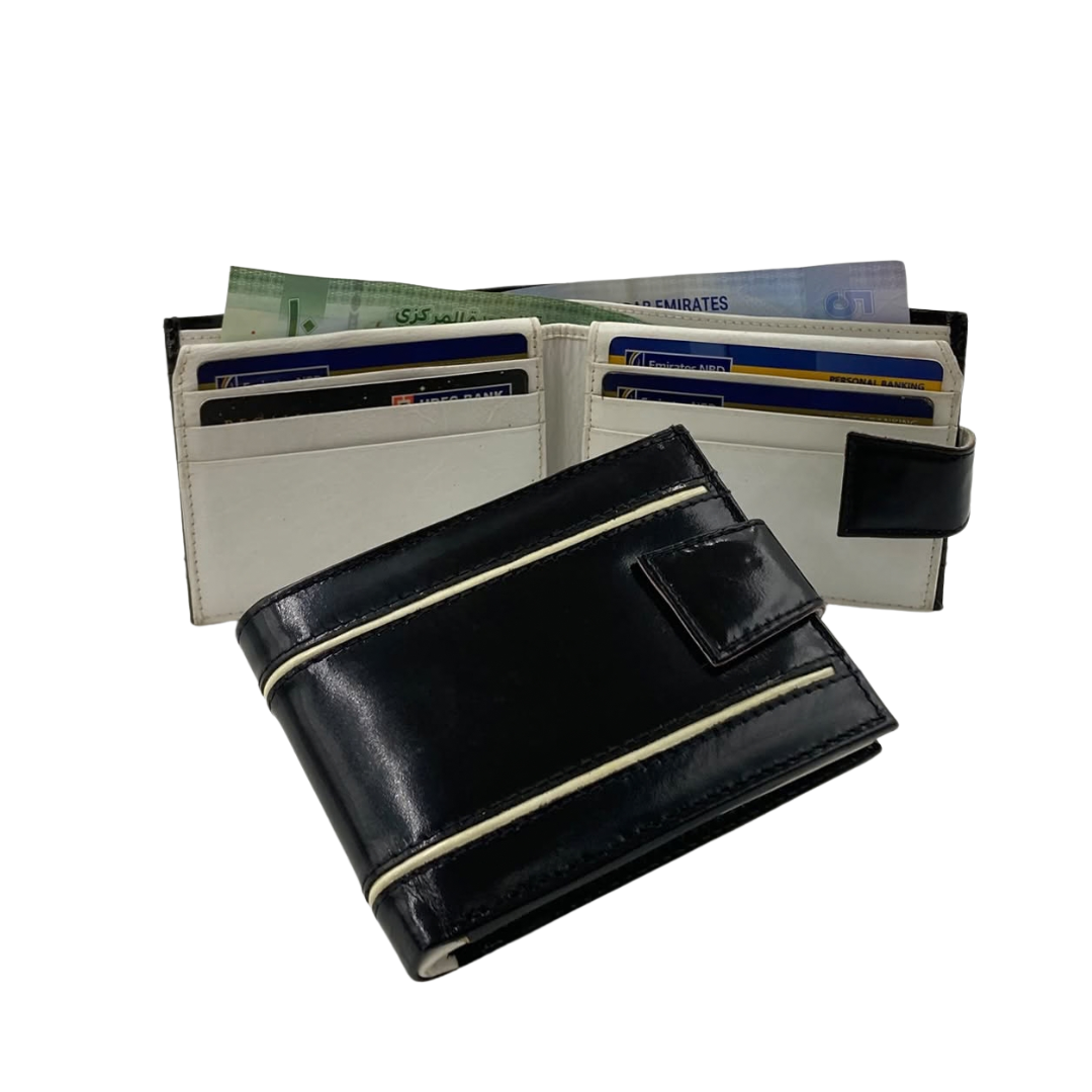 Classic Men's Waterproof Bifold Leather Wallet with Flip ID Window #1729 L (D.L.)