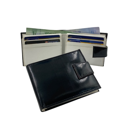 Classic Men's Waterproof Bifold Leather Wallet with Flip ID Window #1729 L