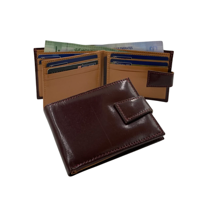 Classic Men's Waterproof Bifold Leather Wallet with Flip ID Window #1728L
