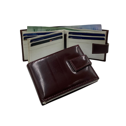 Classic Men's Waterproof Bifold Leather Wallet with Flip ID Window #1728L