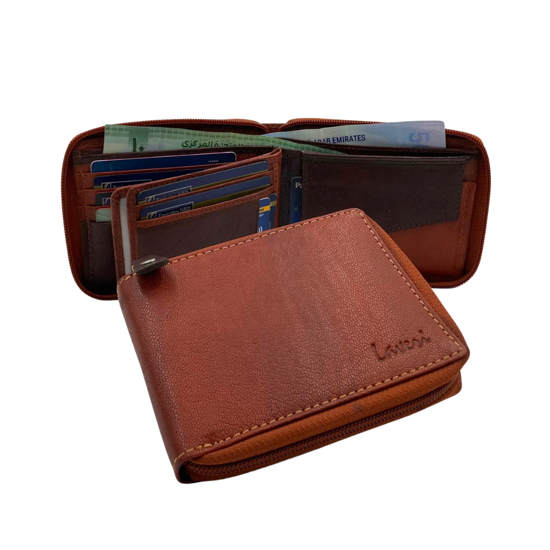 Fullzip leather mens Wallet #1406CZ