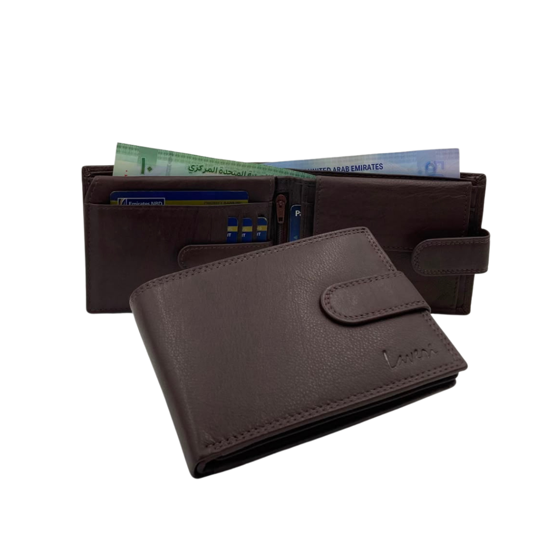 Antq, Smooth Leather Wallet With Inside Leather Lining  # 1510L