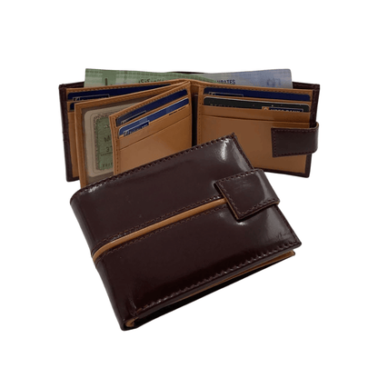 Classic Men's Waterproof Bifold Leather Wallet with Flip ID Window # 892L (C.L.)