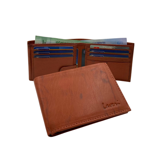 Antq, Smooth Leather Wallet Inside Leather Lining # 1013