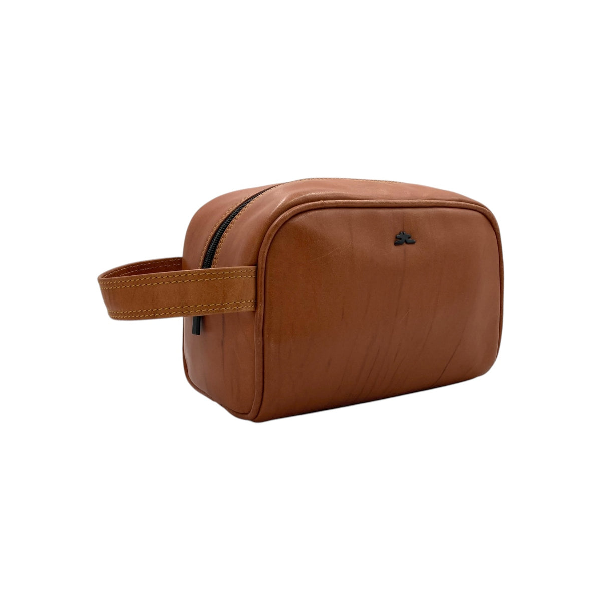 Hand Pouch, Wash Bag, Toiletry, Genuine Leather # 2694B
