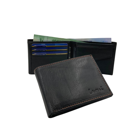 Antq, Smooth Leather Wallet Inside Leather Lining # 1426C
