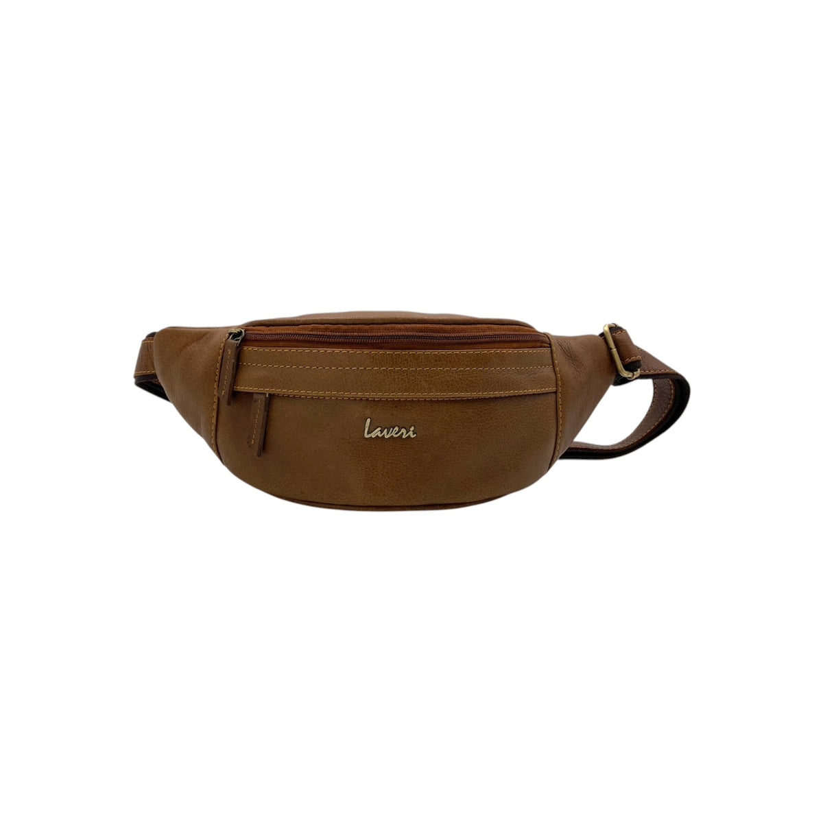 Classic Leather Belt Bag with Three Zippers – Sling Bag for Men & Women ,Belt pouch, Leather Waist Bag  # 2179