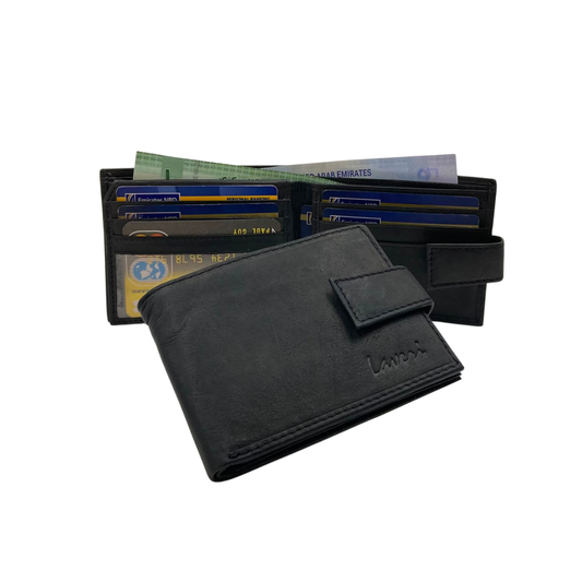 Mens Genuine Leather Mens wallet Leather Lined Bi fold Wallet For Men # 1981L
