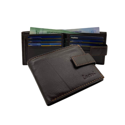 Mens Genuine Leather Mens wallet Leather Lined Bi fold Wallet For Men # 1001L