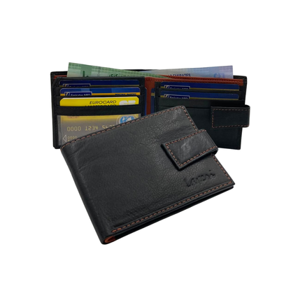 Mens Genuine Leather Mens wallet Leather Lined Bi fold Wallet For Men # 1981L