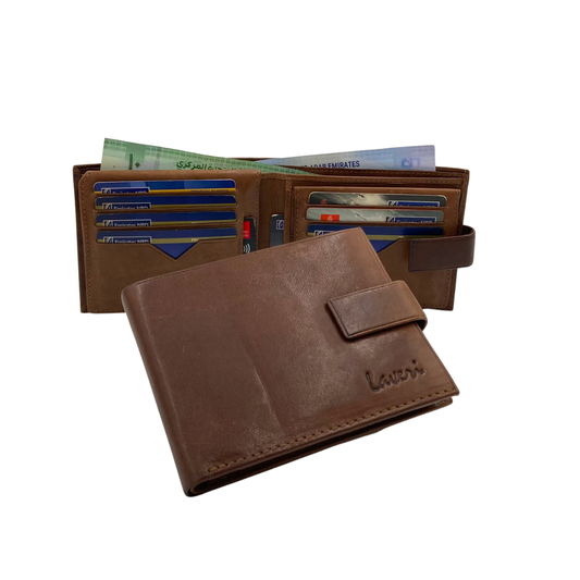 Antq, Smooth Leather Wallet Inside Leather Lining  # 1247L