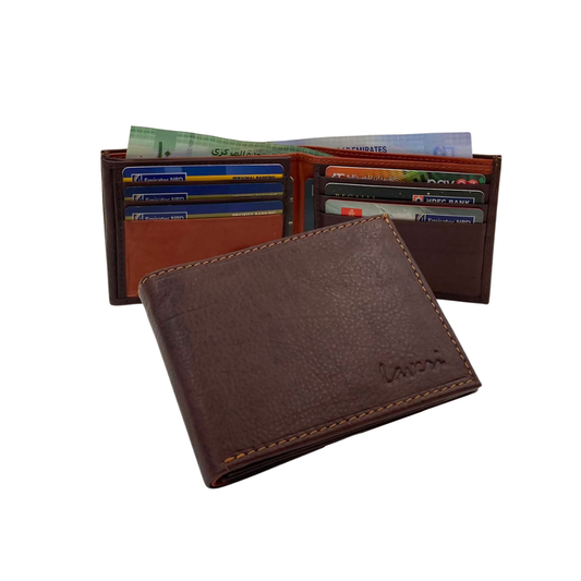 Antq, Smooth Leather Wallet Inside Leather Lining # 1426