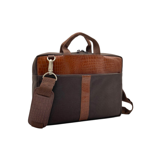 Ultra Light Canves and  Leather Laptop Bag # M-04