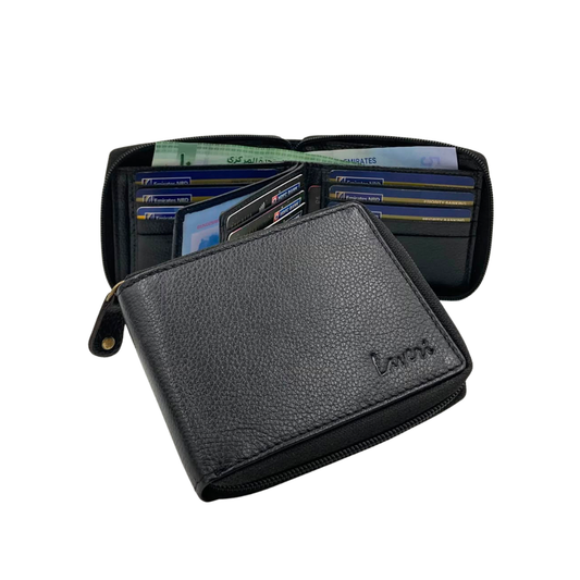 Pebble Texture 16 - 18 Card Billfold Full Zip Wallet # 983Z