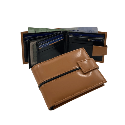 Classic Men's Waterproof Bifold Leather Wallet with Flip ID Window # 892L (C.L.)