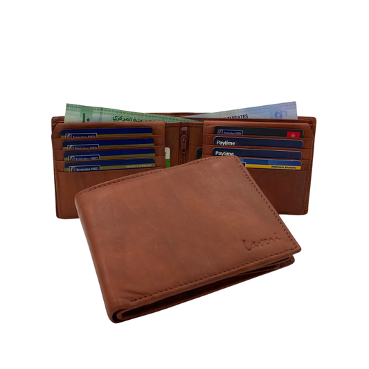 Antq, Smooth Leather Wallet With Inside Leather Lining # 1244