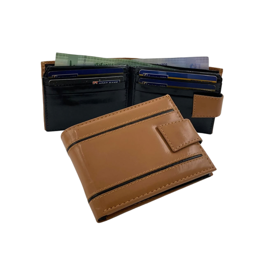 Classic Men's Waterproof Bifold Leather Wallet with Flip ID Window #1729 L (D.L.)