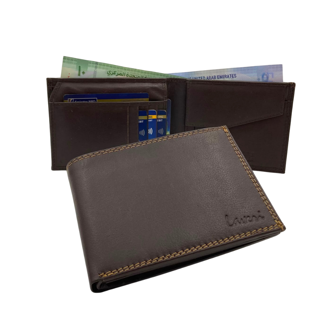 Antq, Smooth Leather Wallet With Inside Leather Lining # 1886C