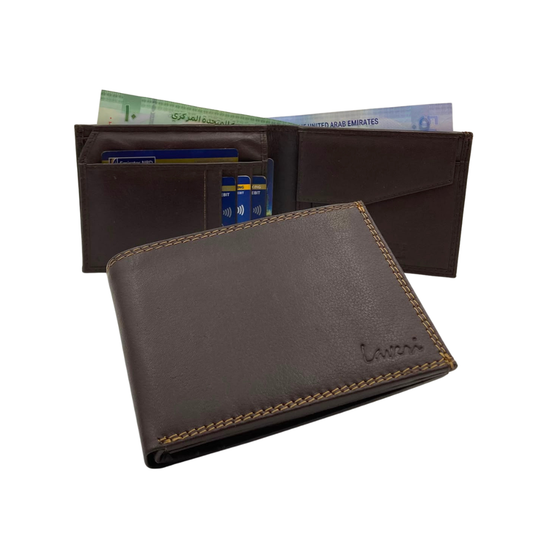 Antq, Smooth Leather Wallet With Inside Leather Lining # 1886C