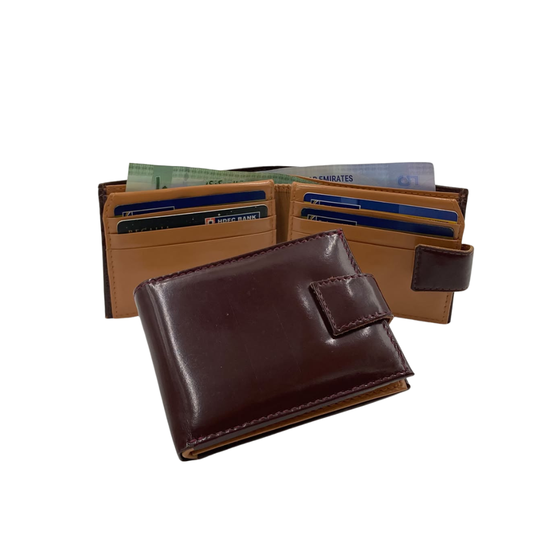 Classic Men's Waterproof Bifold Leather Wallet with Flip ID Window #1729 L