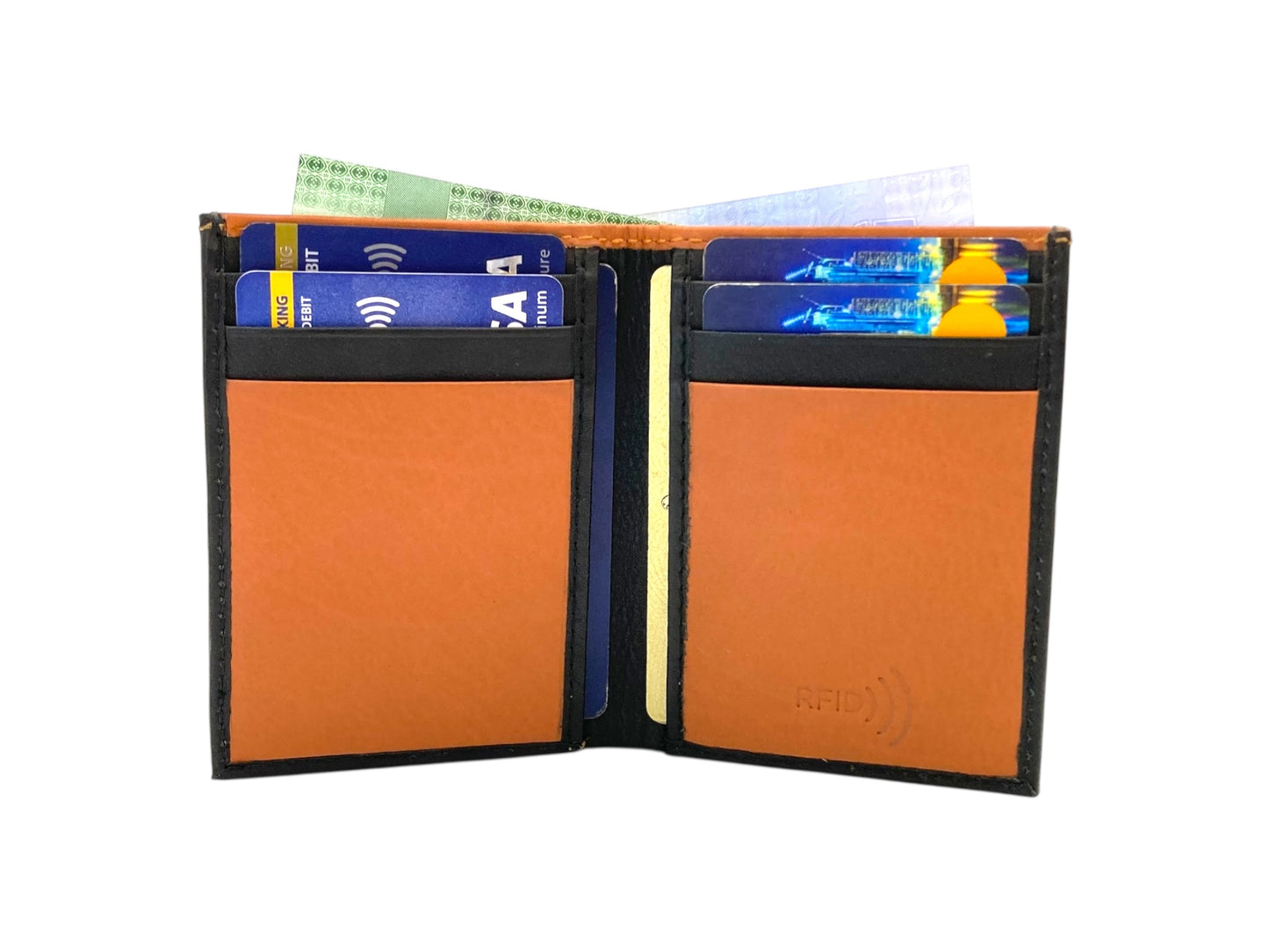 Slim Bifold Cards & Cash Wallet # RFID 1977