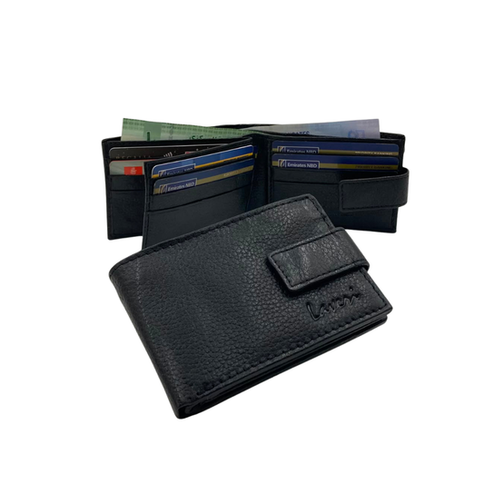 Mens Genuine Leather Mens wallet Leather Lined Bi fold Wallet For Men # 1020L