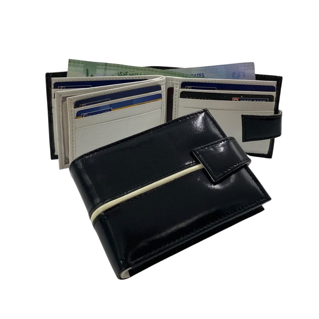 Classic Men's Waterproof Bifold Leather Wallet with Flip ID Window # 892L (C.L.)