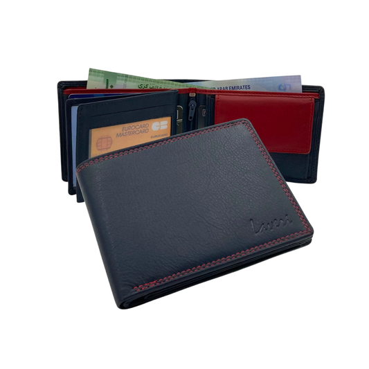 Antq, Smooth Leather Wallet Inside Leather Lining # 911C
