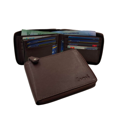 Fullzip leather mens Wallet #1406Z