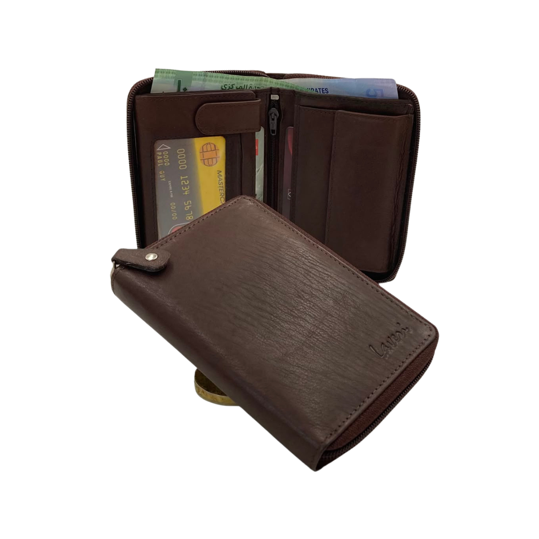 Fullzip leather mens Wallet #618CZ