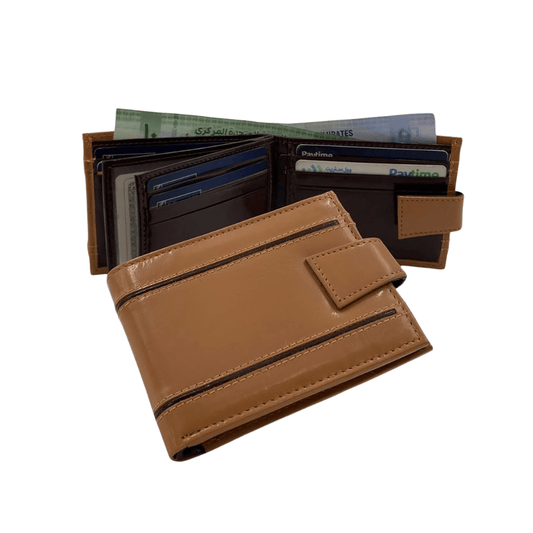 Classic Men's Waterproof Bifold Leather Wallet with Flip ID Window # 892L (D.L.)