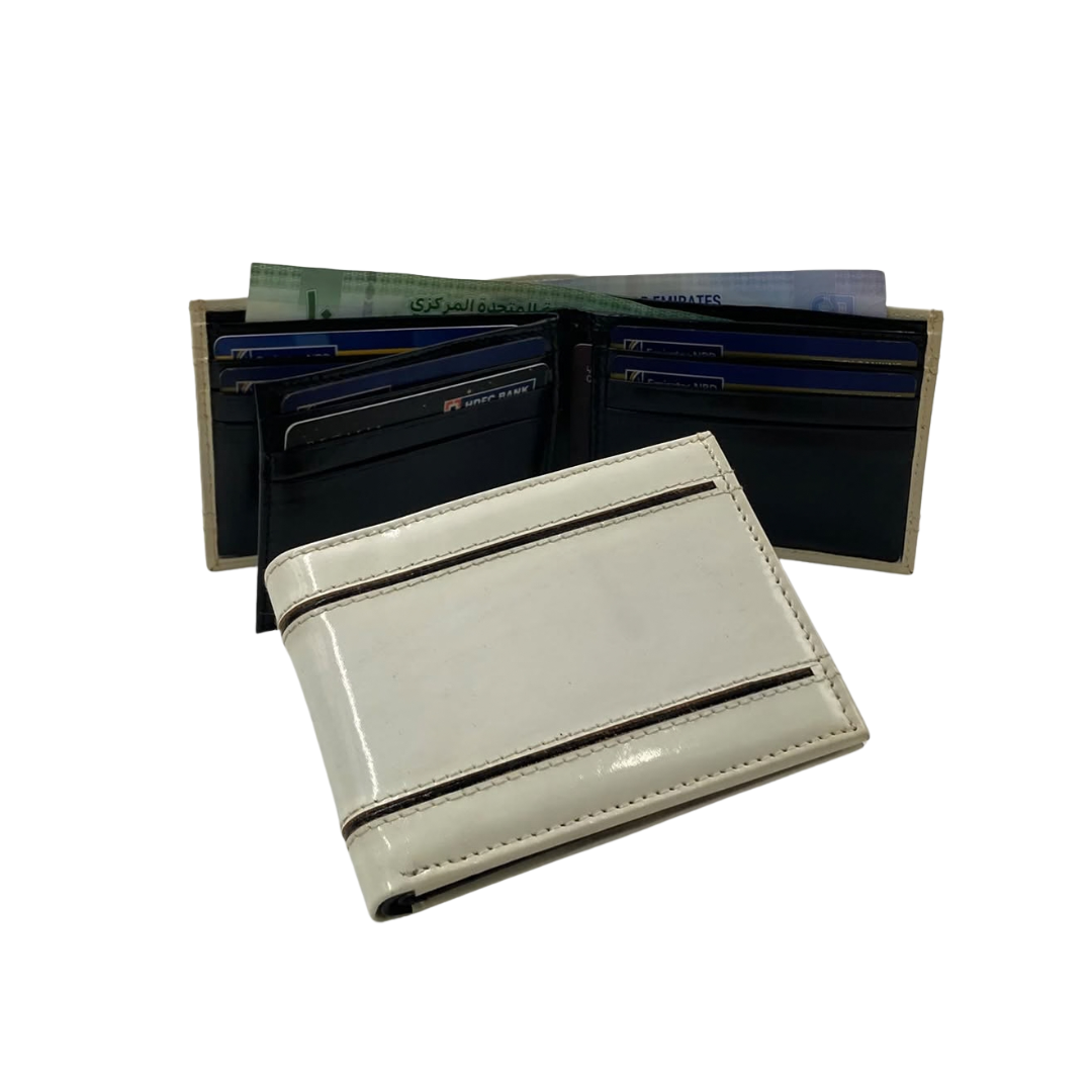 Classic Men's Waterproof Bifold Leather Wallet with Flip ID Window #1728 (D.L.)