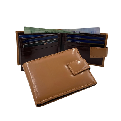 Classic Men's Waterproof Bifold Leather Wallet with Flip ID Window #1728L