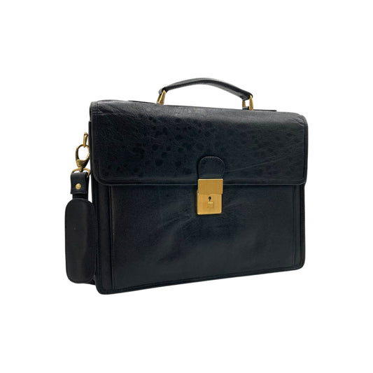 Office Laptop & Document Leather Bag With Flap Lock # 3-BELU