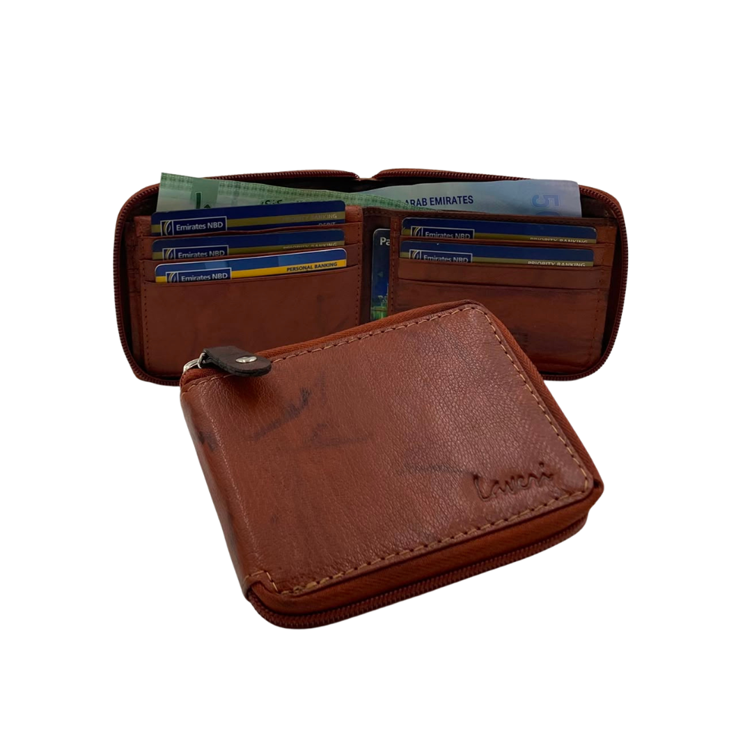 Fullzip leather mens Wallet #1541Z