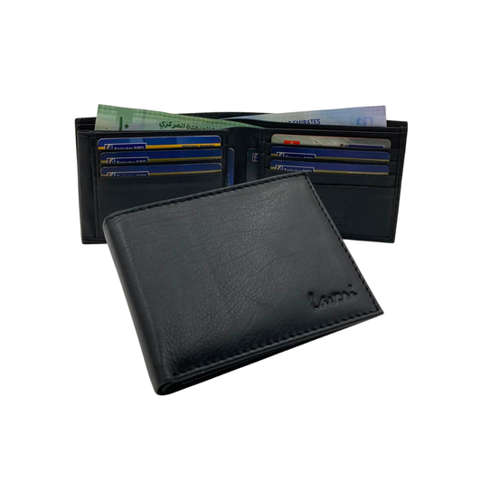 Antq, Smooth Leather Wallet Inside Leather Lining # 1013
