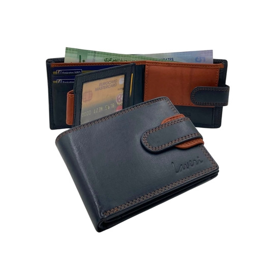 Antq, Smooth Leather Wallet With Inside Leather Lining # 1350CBL