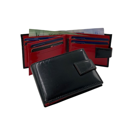 Classic Men's Waterproof Bifold Leather Wallet with Flip ID Window #1728L