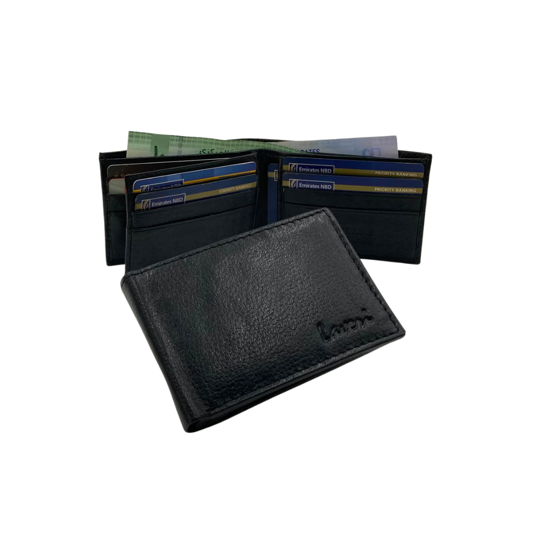 Mens Genuine Leather Mens wallet Leather Lined Bi fold Wallet For Men # 1020