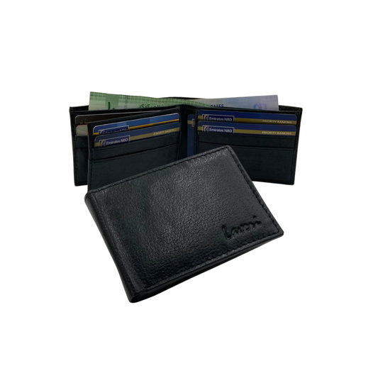 Mens Genuine Leather Mens wallet Leather Lined Bi fold Wallet For Men # 1020