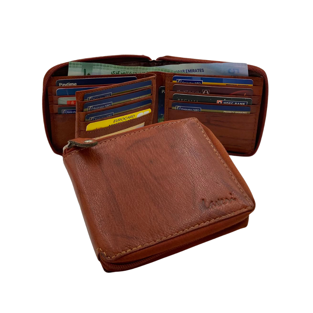 Fullzip leather mens Wallet #1261Z