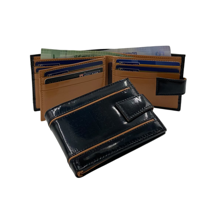 Classic Men's Waterproof Bifold Leather Wallet with Flip ID Window #1728L (D.L.)