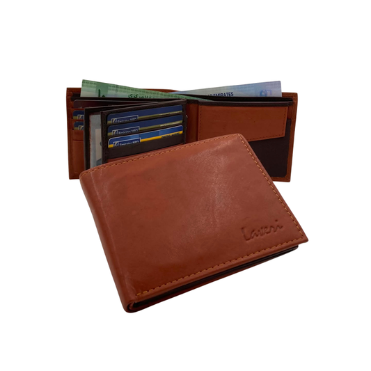 Antq, Smooth Leather Wallet Inside Leather Lining # 983C